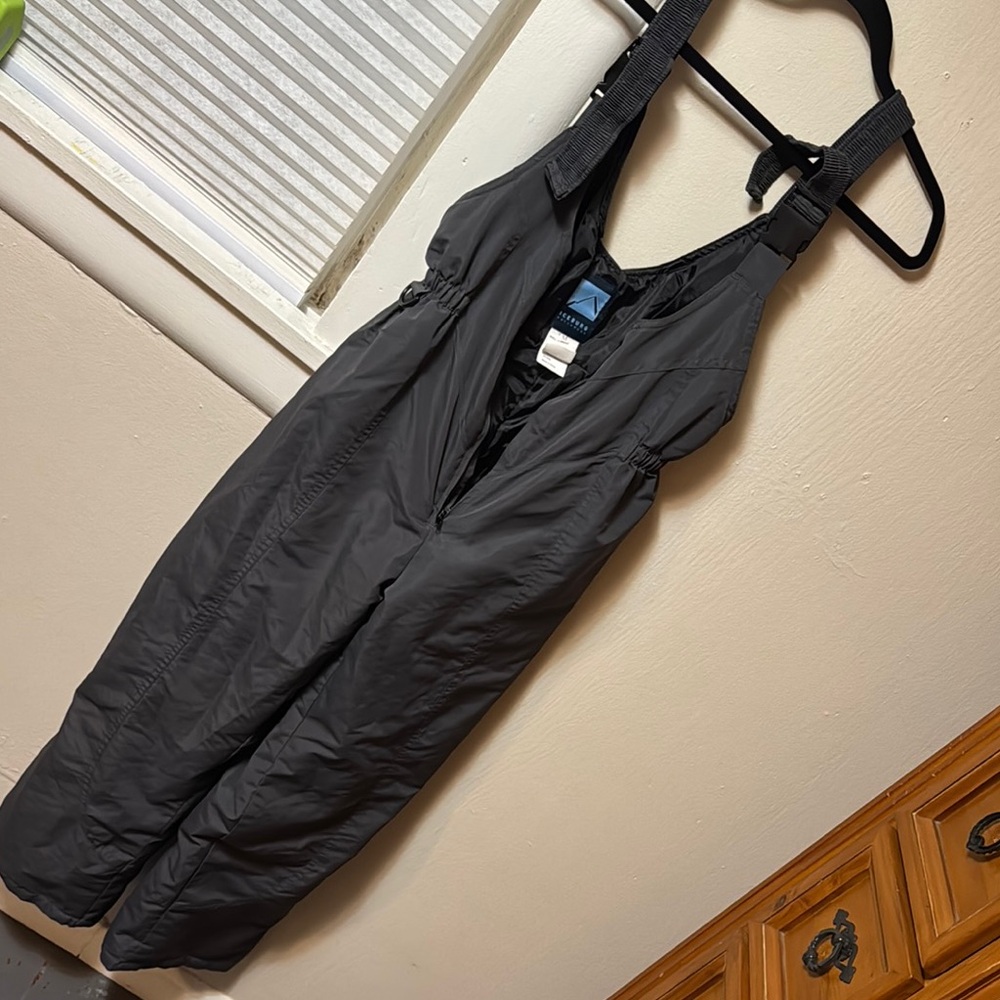 Gray Insulated Snow Bib Overalls
